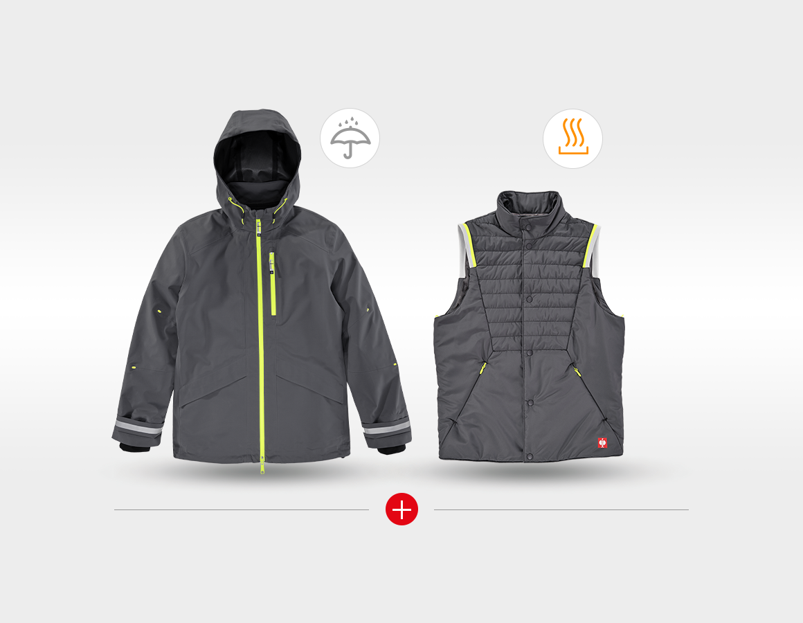 Additional image 4 3 in 1 functional jacket e.s.ambition anthracite/high-vis yellow