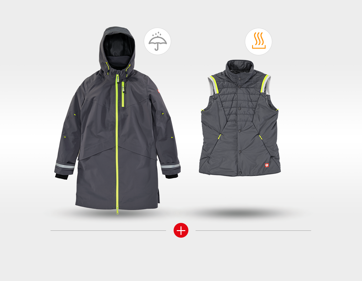 Additional image 3 3 in 1 functional jacket e.s.ambition, ladies' anthracite/high-vis yellow