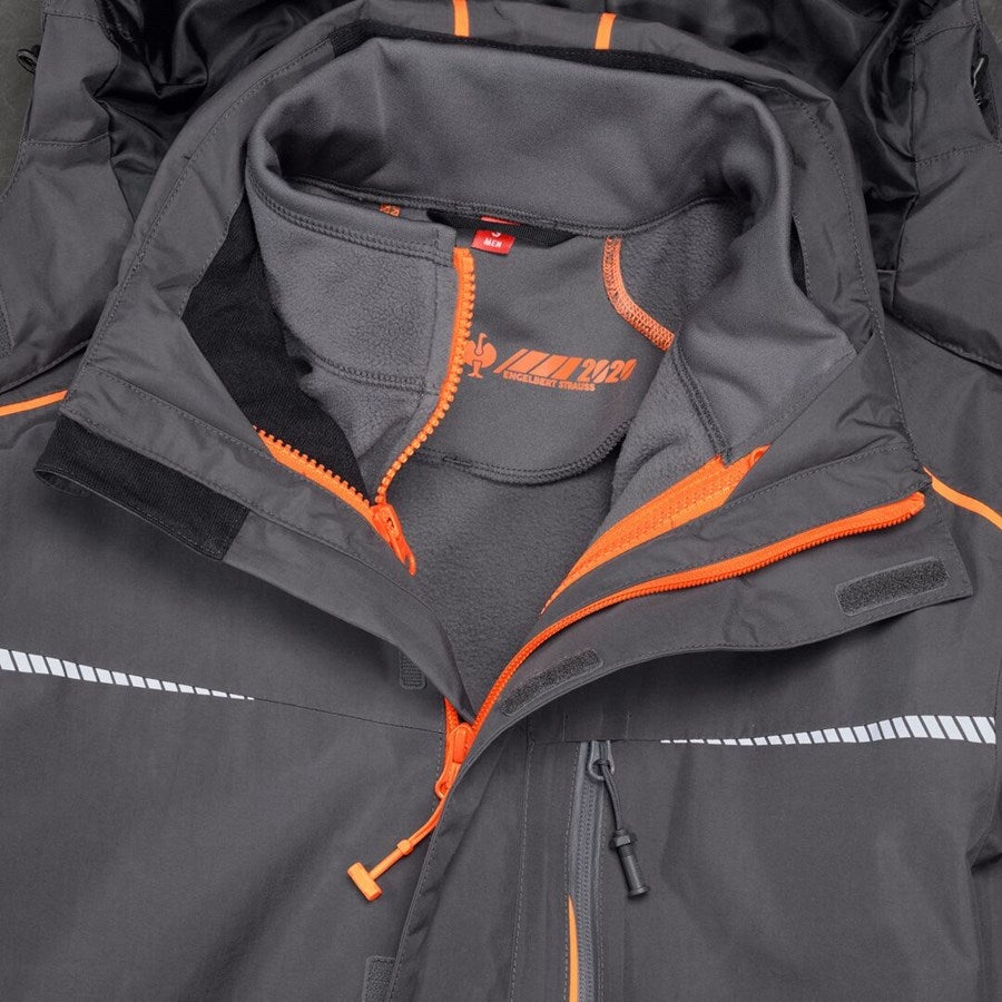 Detailed image 3 in 1 functional jacket e.s.motion 2020, men's anthracite/high-vis orange