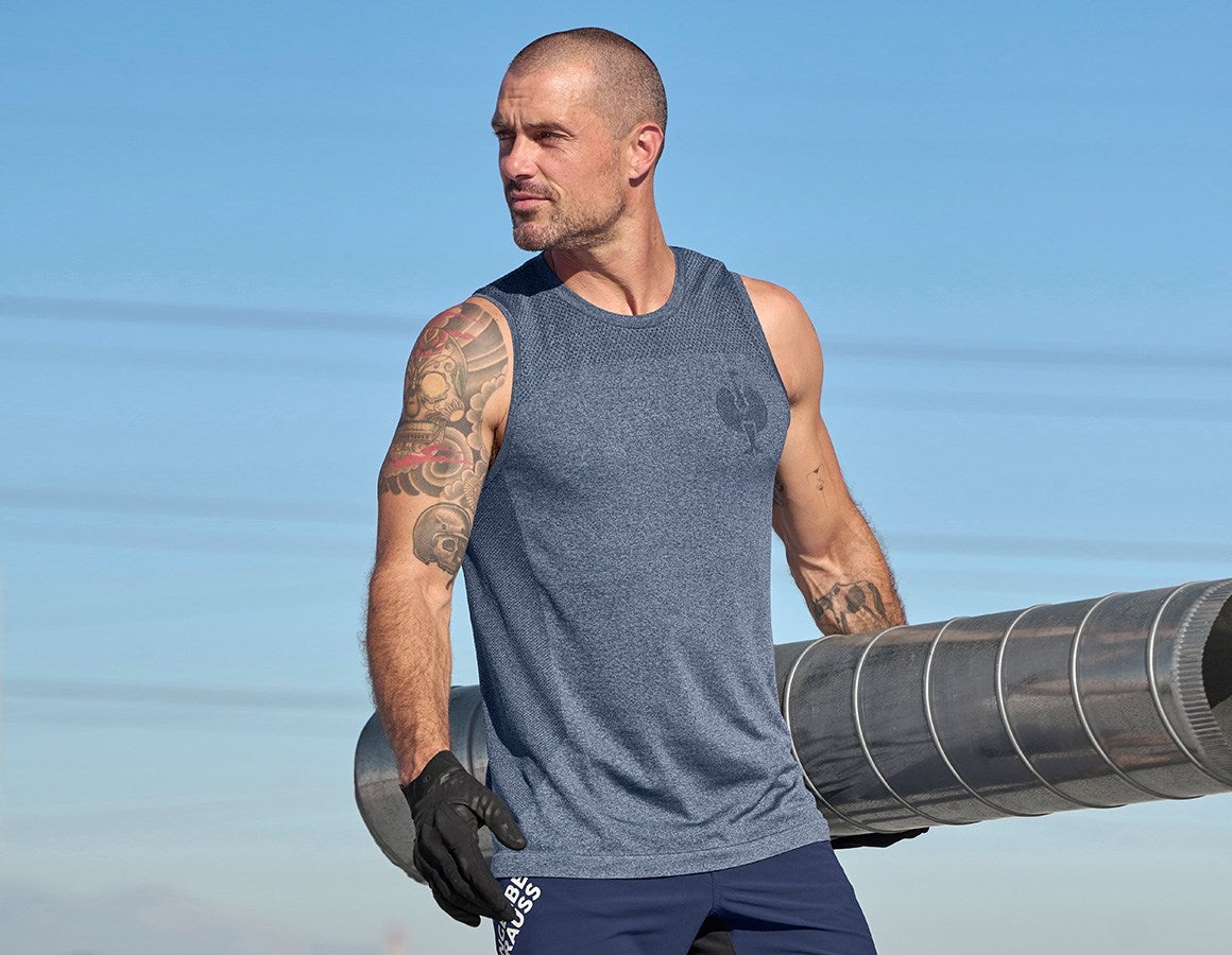 Main action image Athletics-shirt seamless e.s.trail deepblue melange