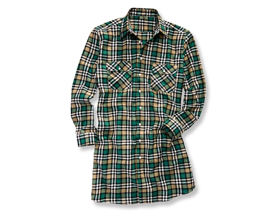 Primary image Cotton shirt Bergen, extra long green/black/plaster