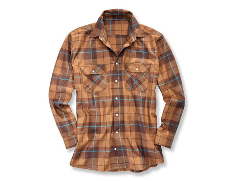 Primary image Cotton shirt Hannover normal length chestnut/hazelnut/dark petrol