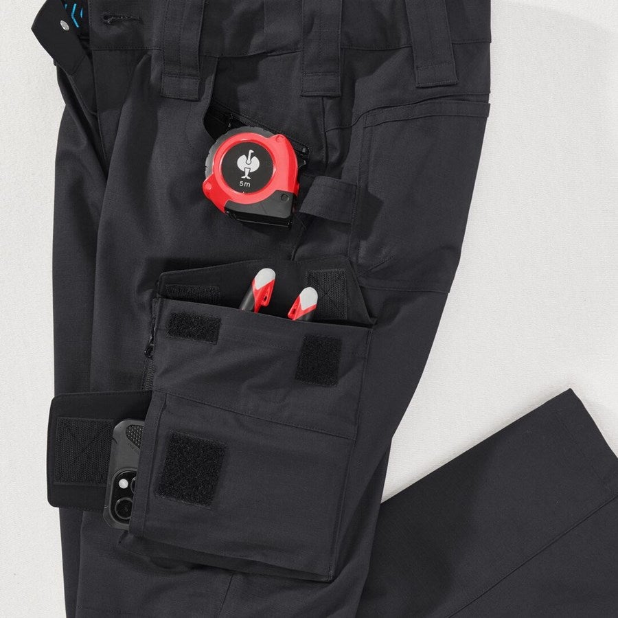 Detailed image Trousers e.s.e:pic ripstop, ladies' black