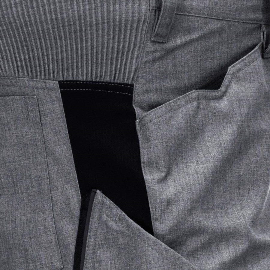 Detailed image Trousers e.s.vision, men's cement melange/black