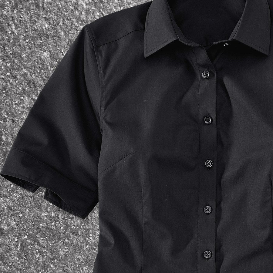 Detailed image Business blouse e.s.comfort, short sleeved black