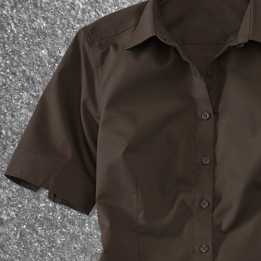 Detailed image Business blouse e.s.comfort, short sleeved chestnut