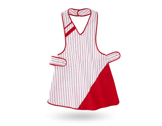 Primary image Ladies' apron Ariane white/red