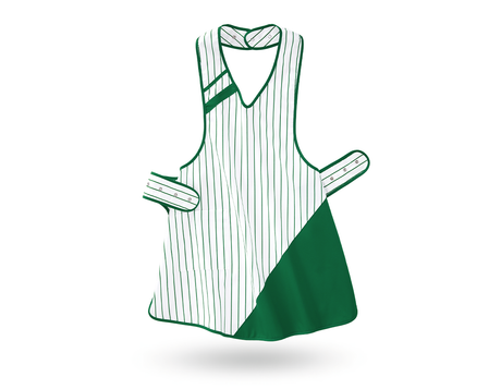 Primary image Ladies' apron Ariane white/green