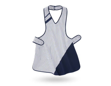 Primary image Ladies' apron Ariane white/navy