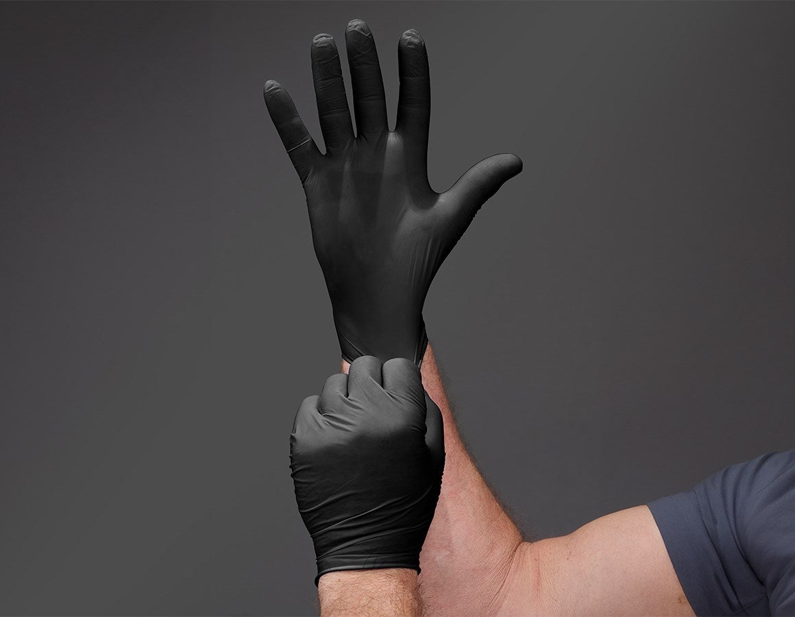 Main action image Disposable latex gloves, powder-free black