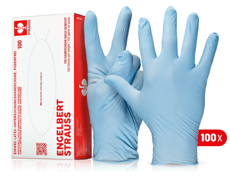 Primary image Disposable latex gloves, powder-free blue