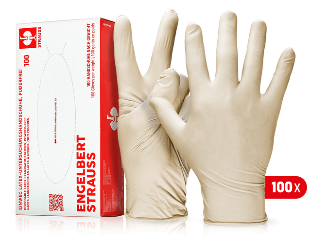 Primary image Disposable latex gloves, powder-free nature