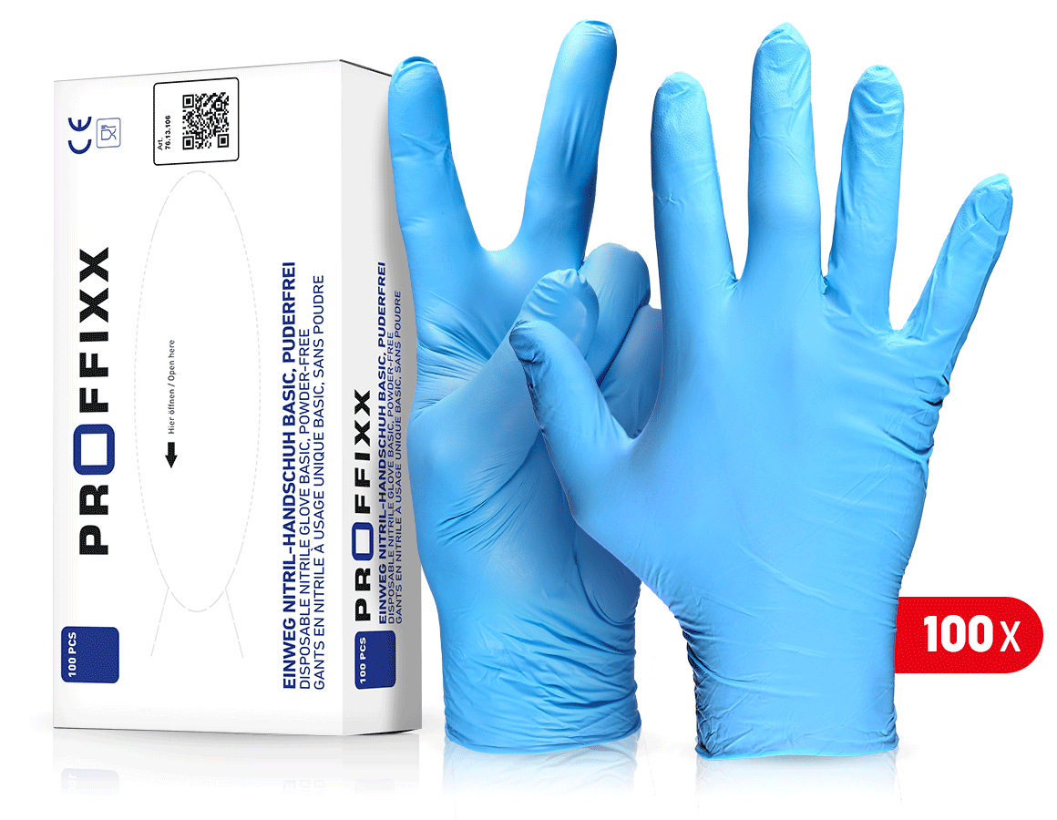 Primary image Disposable nitrile gloves Basic, powder-free blue