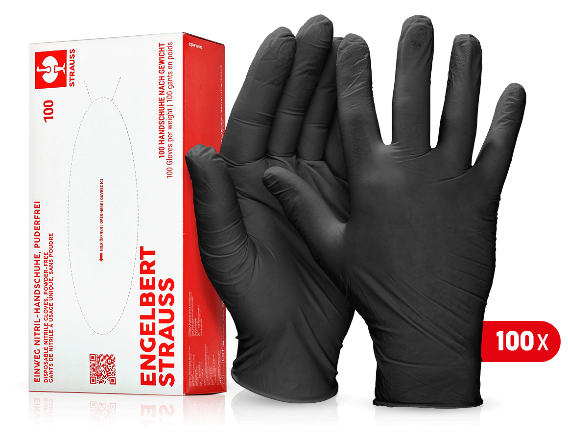 Primary image Disposable nitrile gloves, powder-free black