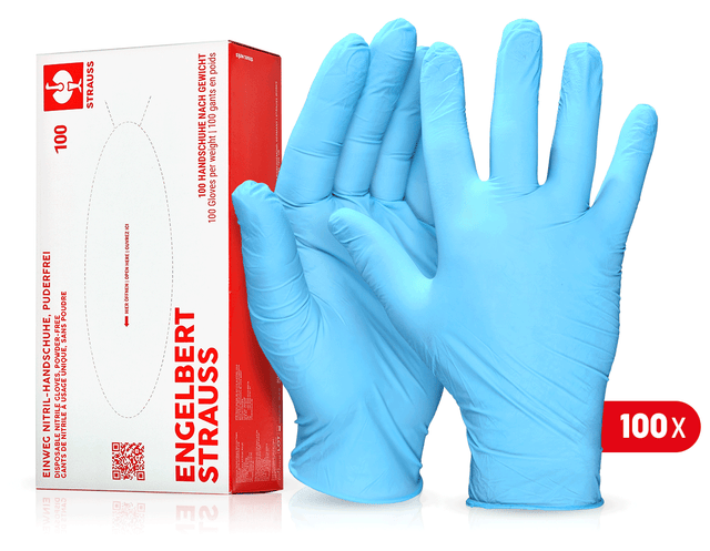 Primary image Disposable nitrile gloves, powder-free blue