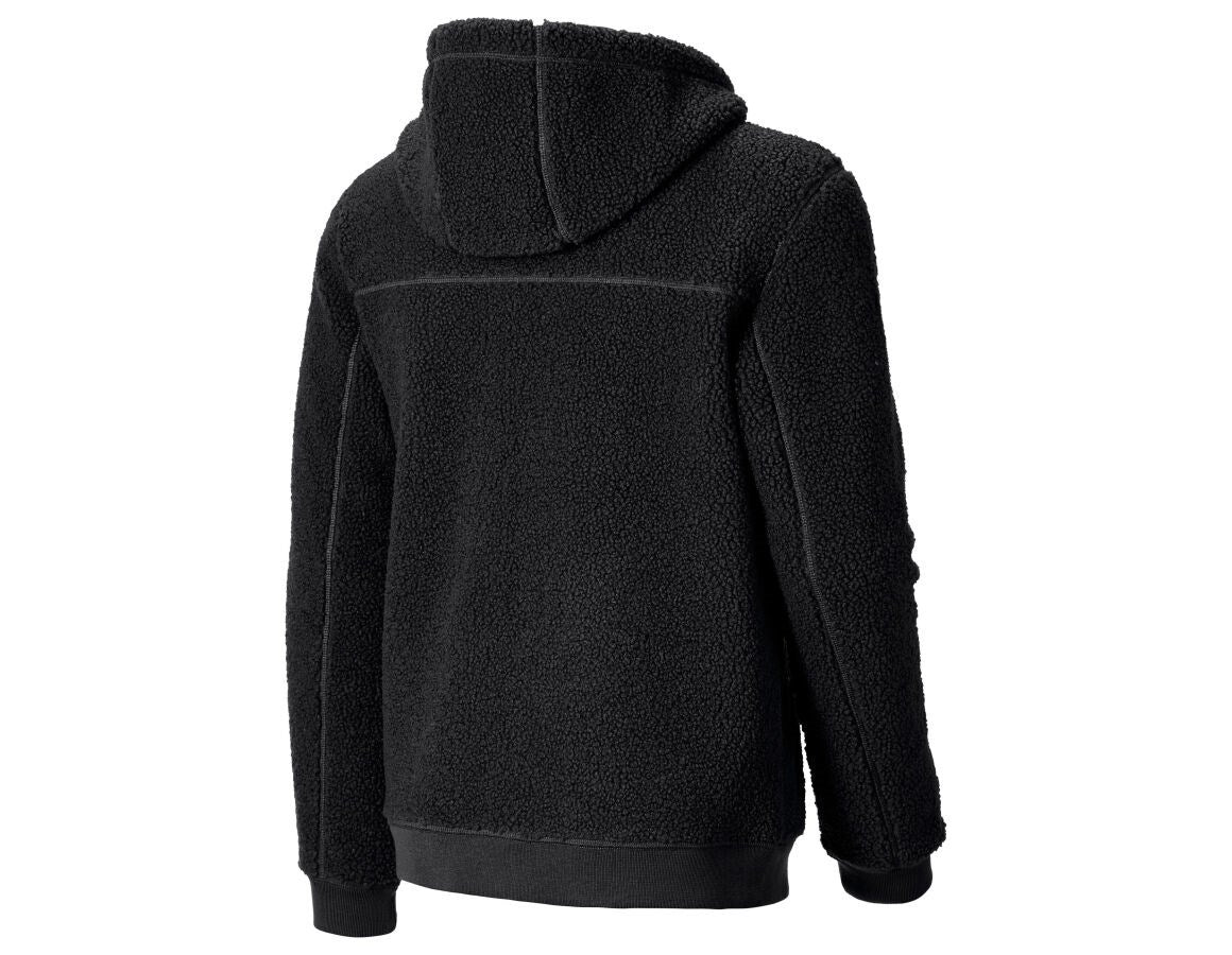 Secondary image Faux fur hooded jacket e.s.e:pic black