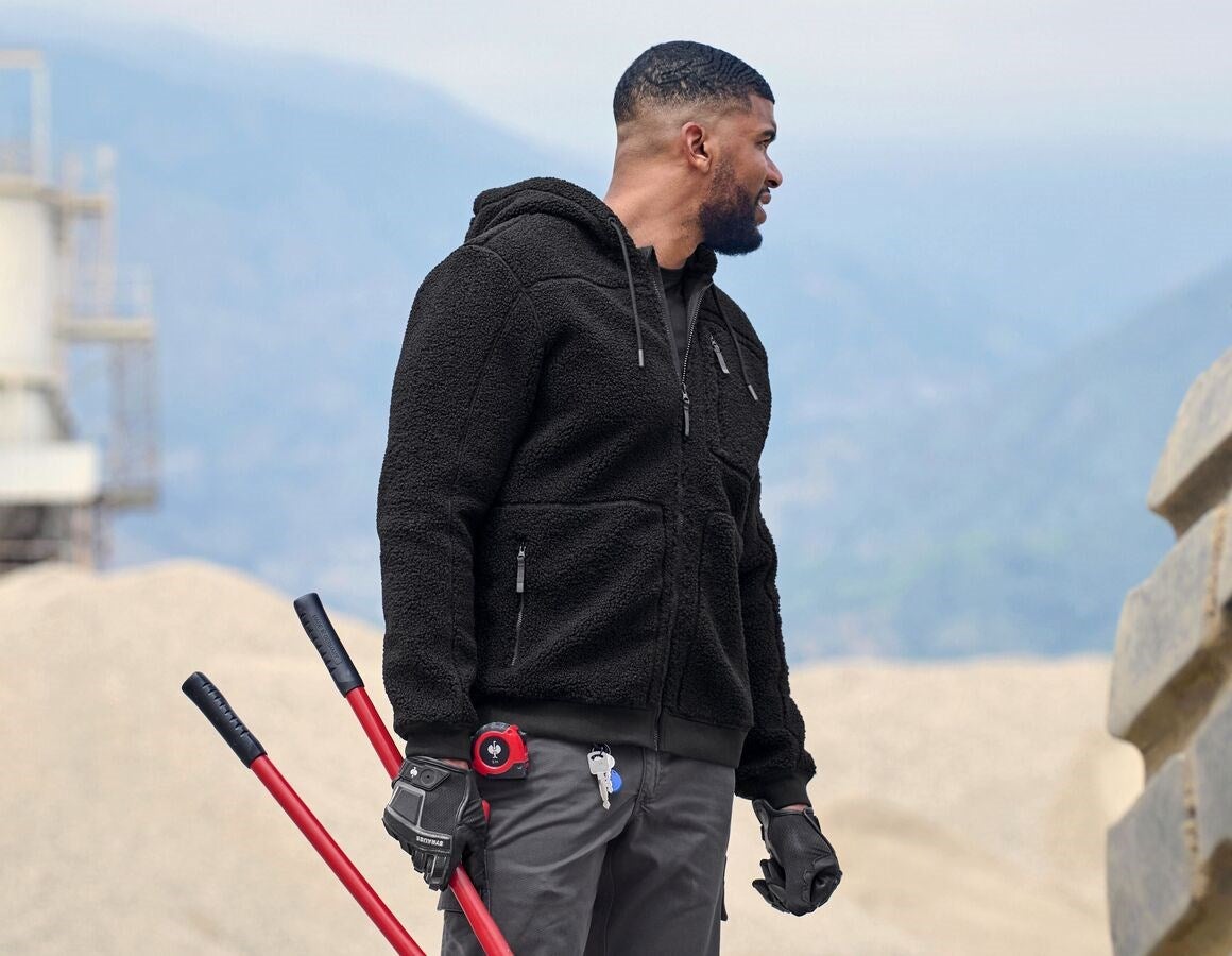 Additional image 1 Faux fur hooded jacket e.s.e:pic black