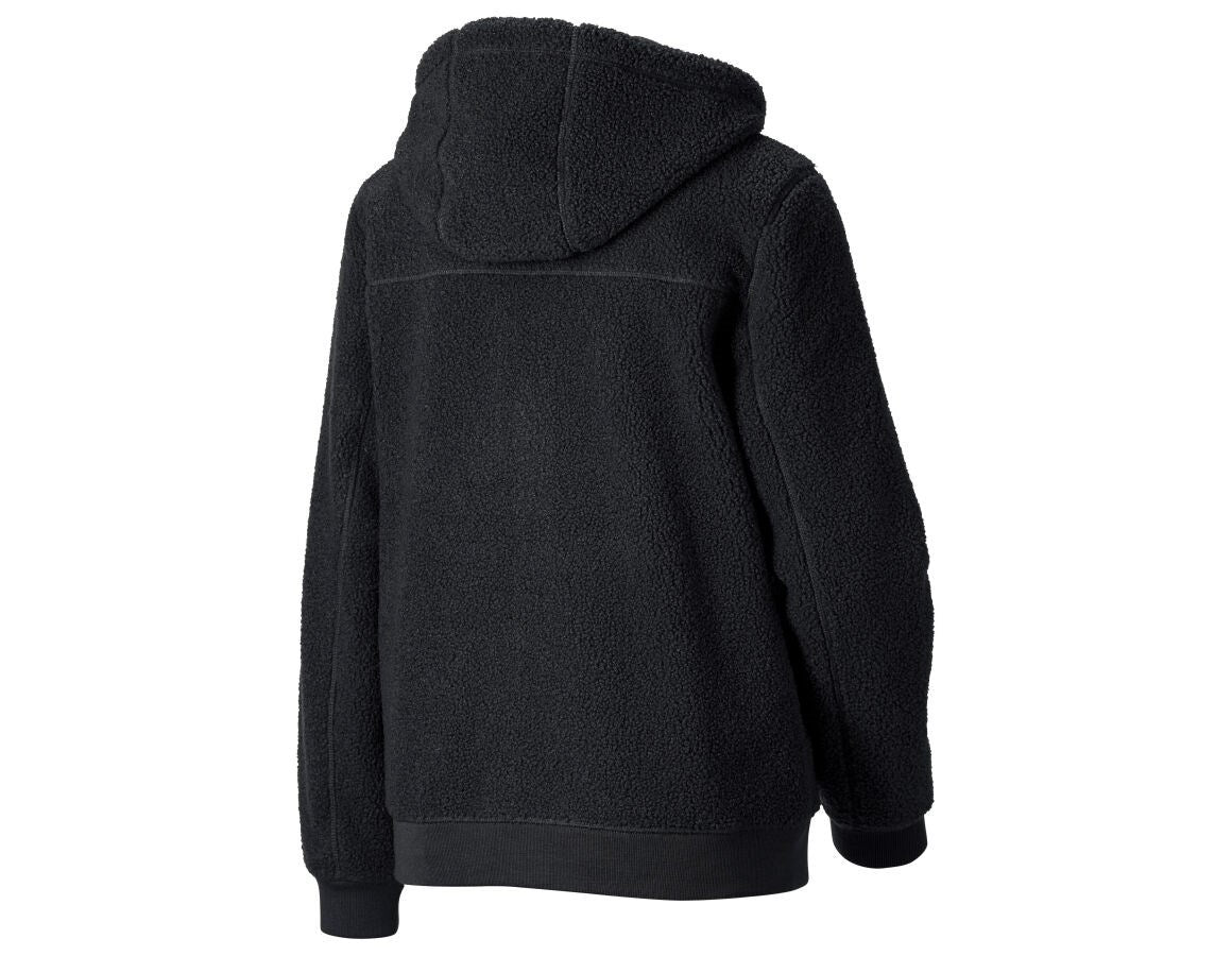 Secondary image Faux fur hooded jacket e.s.e:pic, ladies’ black