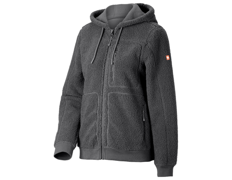 Primary image Faux fur hooded jacket e.s.e:pic, ladies’ carbongrey