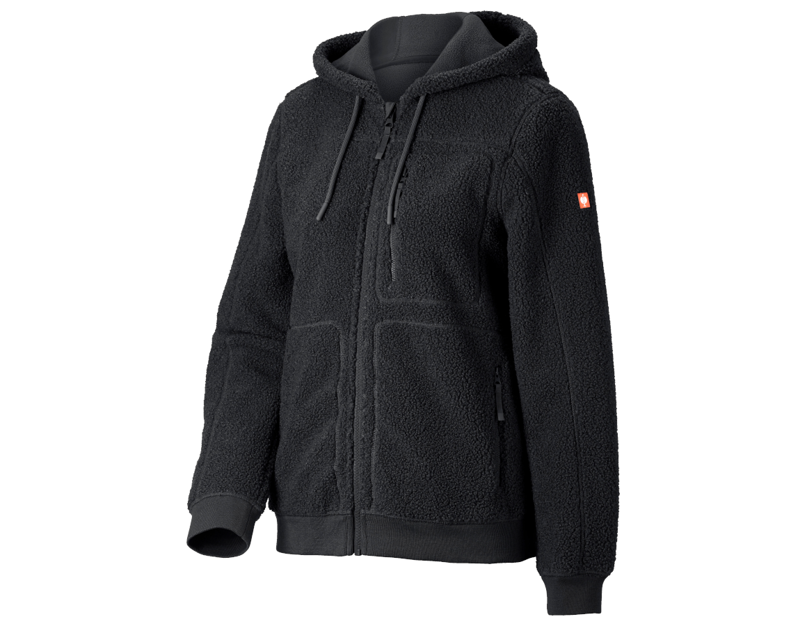 Primary image Faux fur hooded jacket e.s.e:pic, ladies’ black