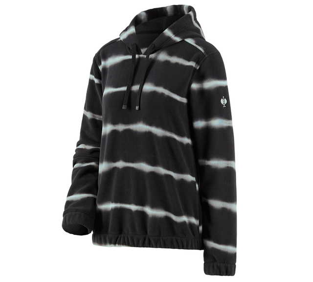 Primary image Fleece hoody tie-dye e.s.motion ten, ladies' oxidblack/magneticgrey