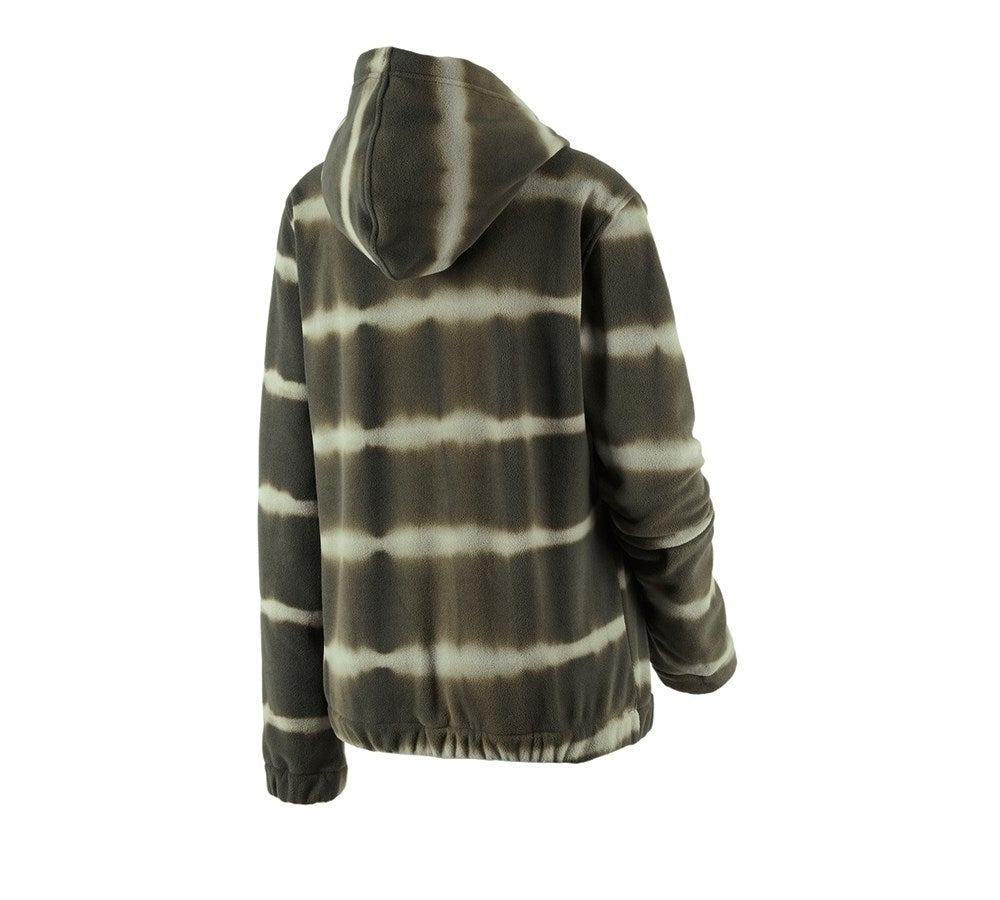 Secondary image Fleece hoody tie-dye e.s.motion ten, ladies' disguisegreen/moorgreen