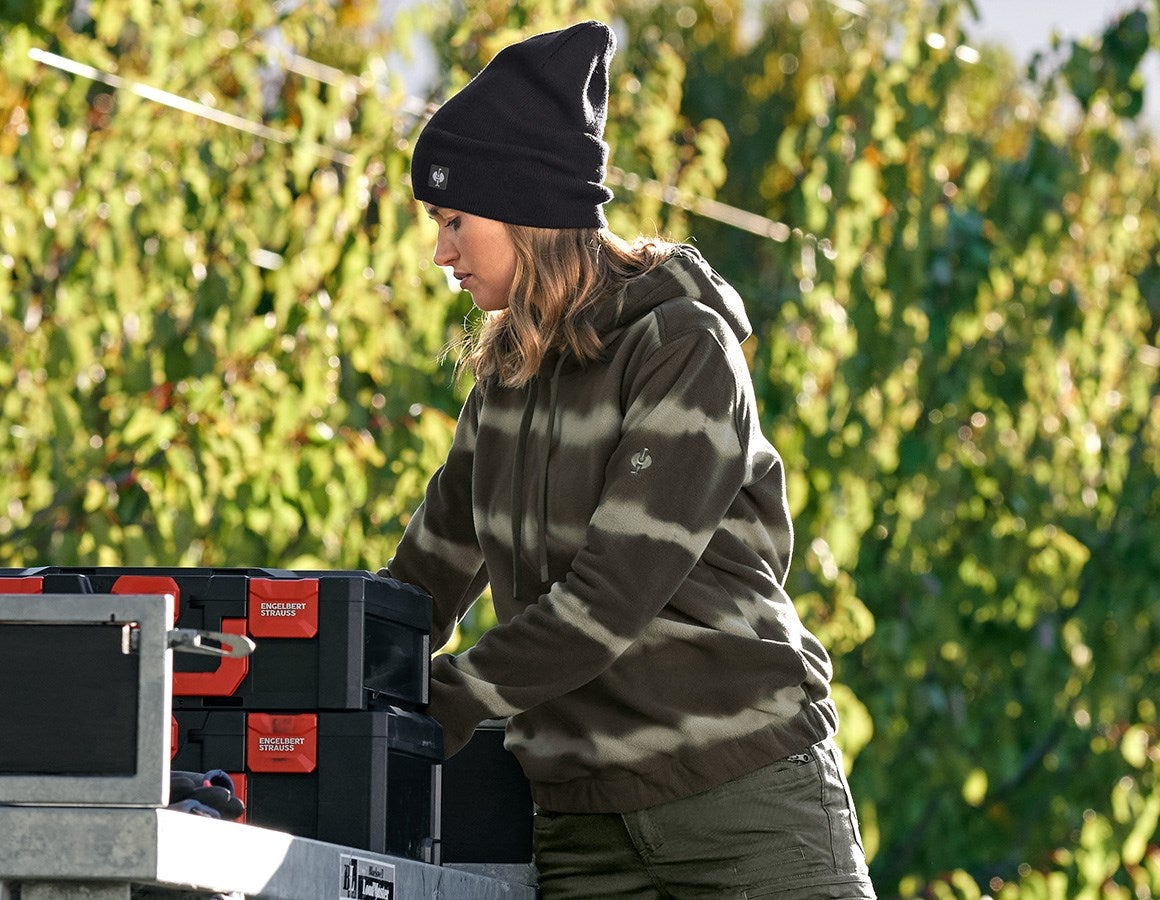 Additional image 1 Fleece hoody tie-dye e.s.motion ten, ladies' disguisegreen/moorgreen