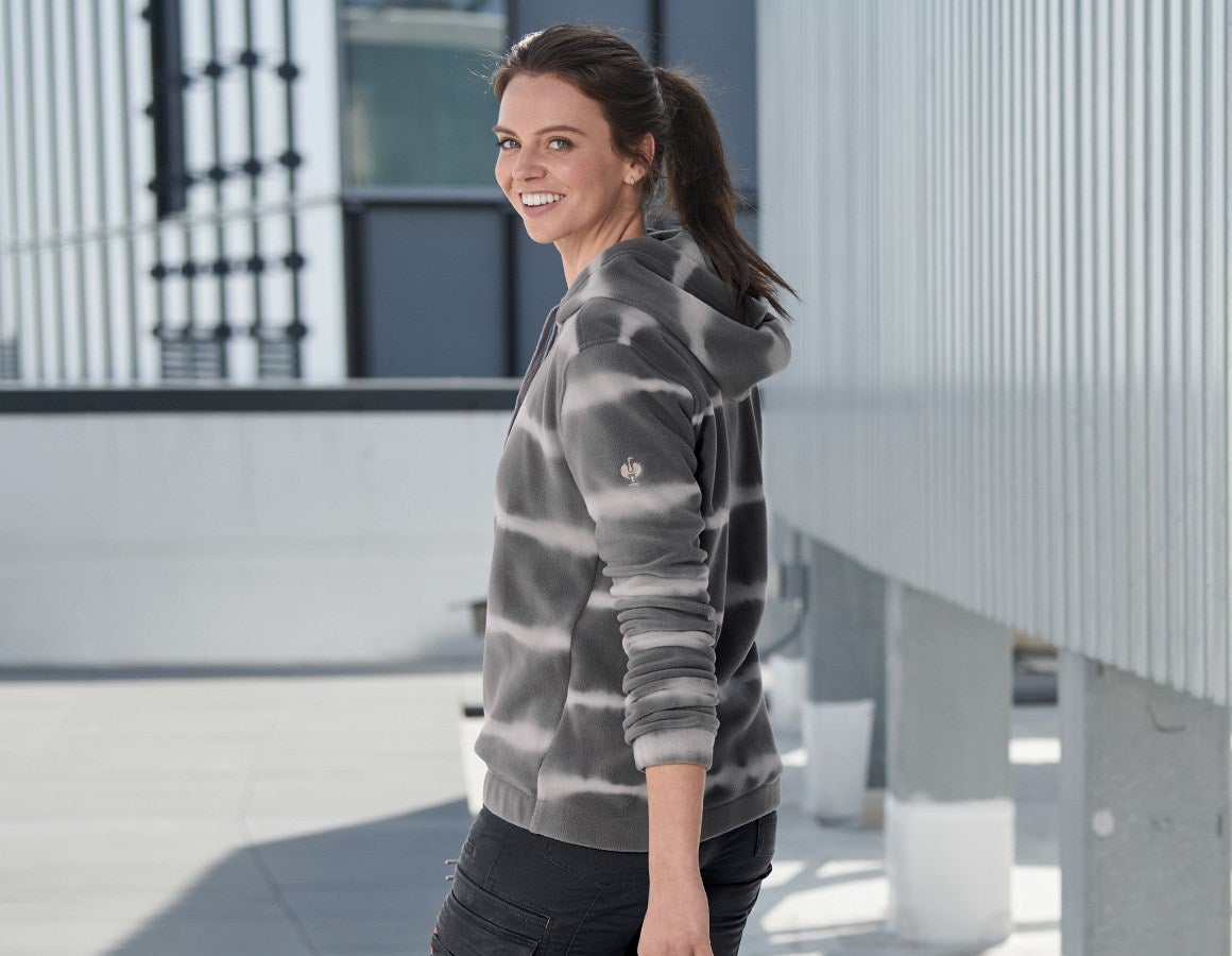 Additional image 1 Fleece hoody tie-dye e.s.motion ten, ladies' granite/opalgrey