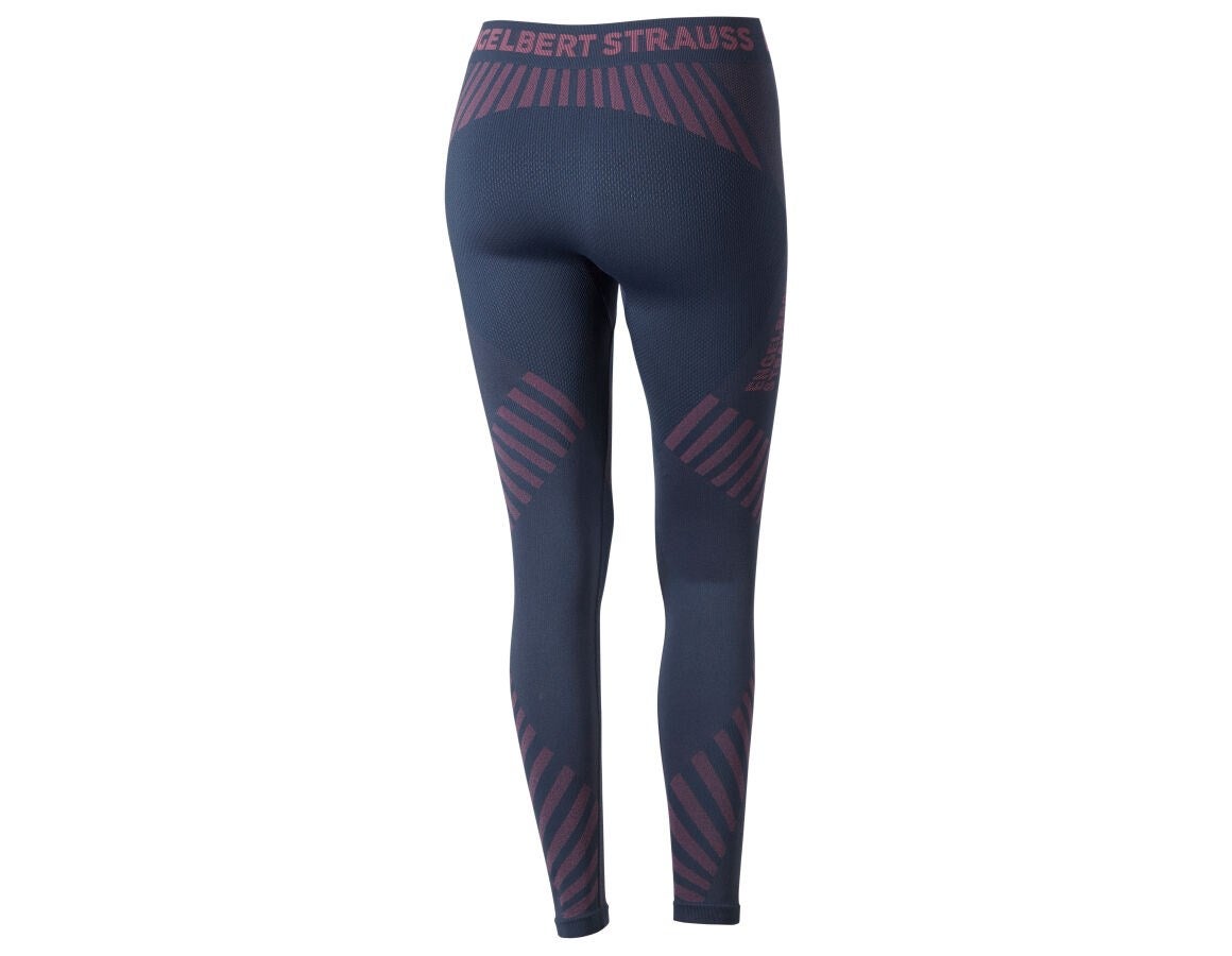 Secondary image Funct. long-pants e.s.trail seamless-warm, ladies' deepblue/tarapink