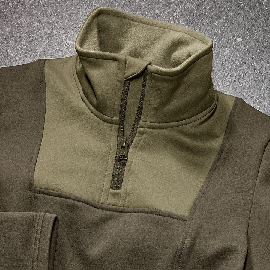 Detailed image Funct.Troyer thermo stretch e.s.concrete, ladies' mudgreen/stipagreen