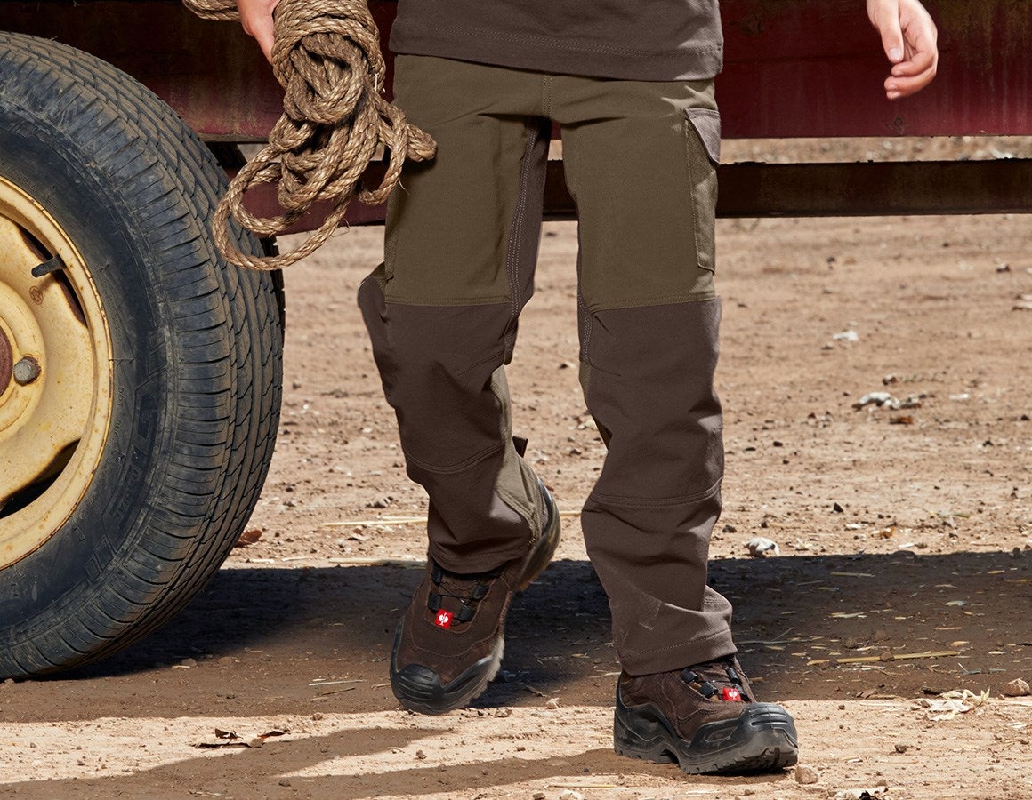 Main action image Funct. cargo trousers e.s.dynashield, children's hazelnut/chestnut