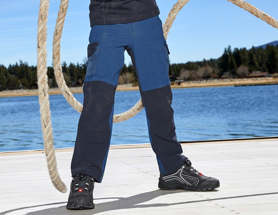 Main action image Funct. cargo trousers e.s.dynashield, children's cobalt/pacific
