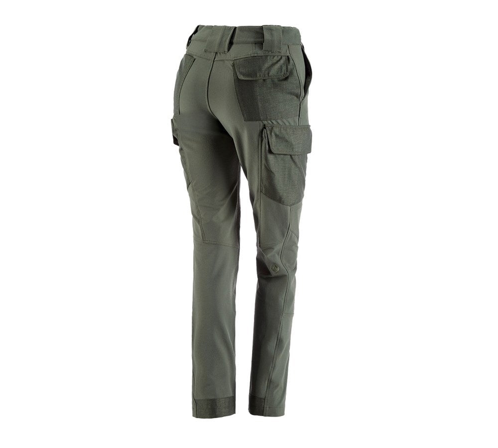 Secondary image Funct. cargo trousers e.s.dynashield solid, ladies thyme