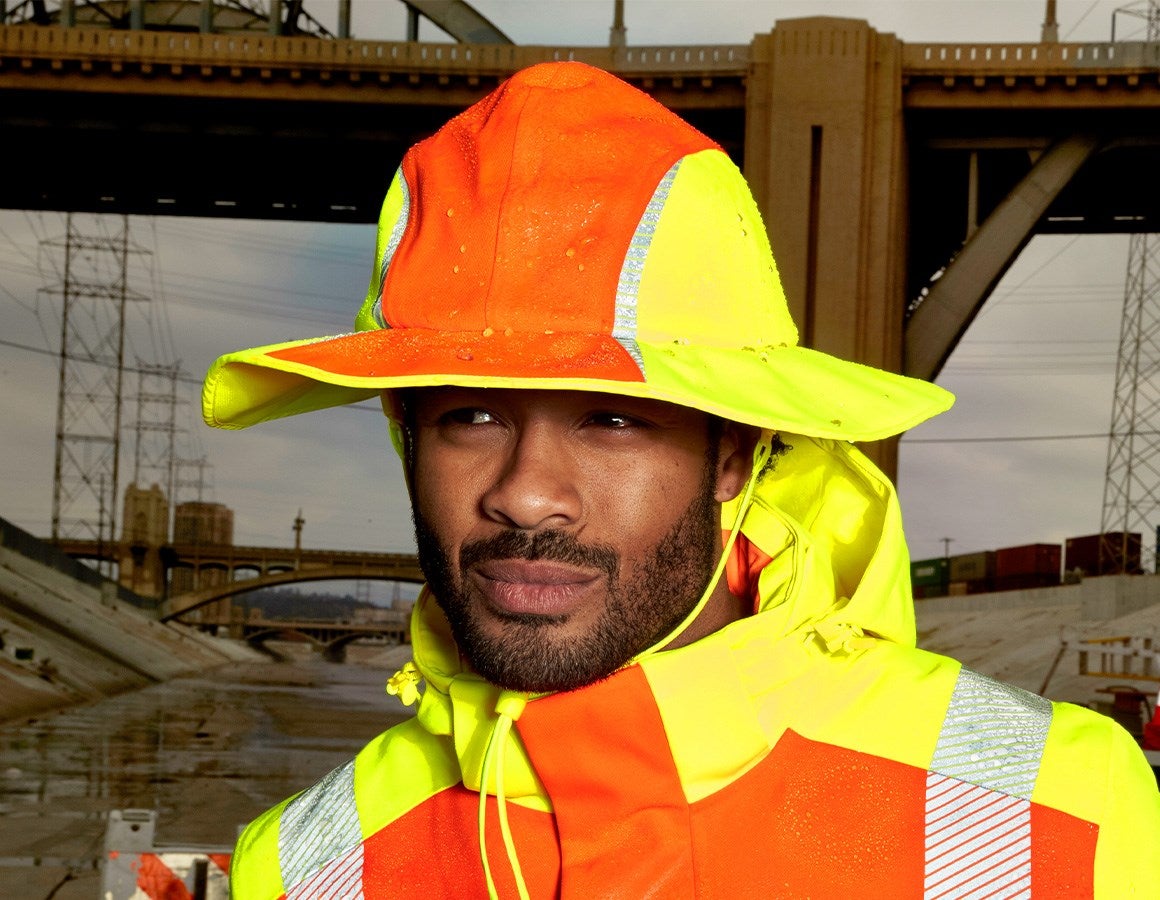 Main action image Functional rain hat e.s.motion 2020 high-vis orange/high-vis yellow