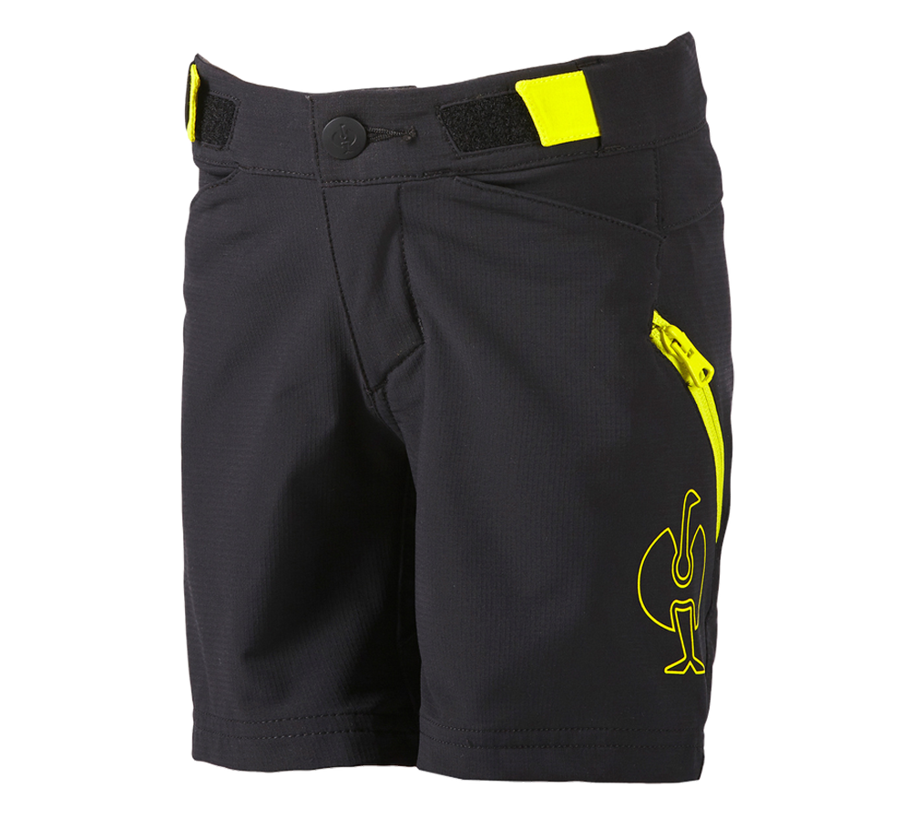 Primary image Functional short e.s.trail, children's black/acid yellow