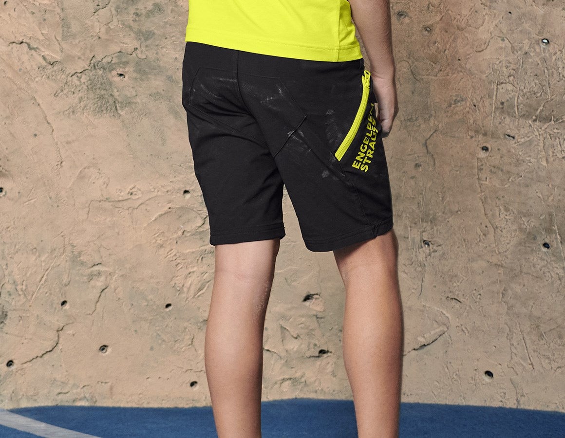 Additional image 1 Functional short e.s.trail, children's black/acid yellow