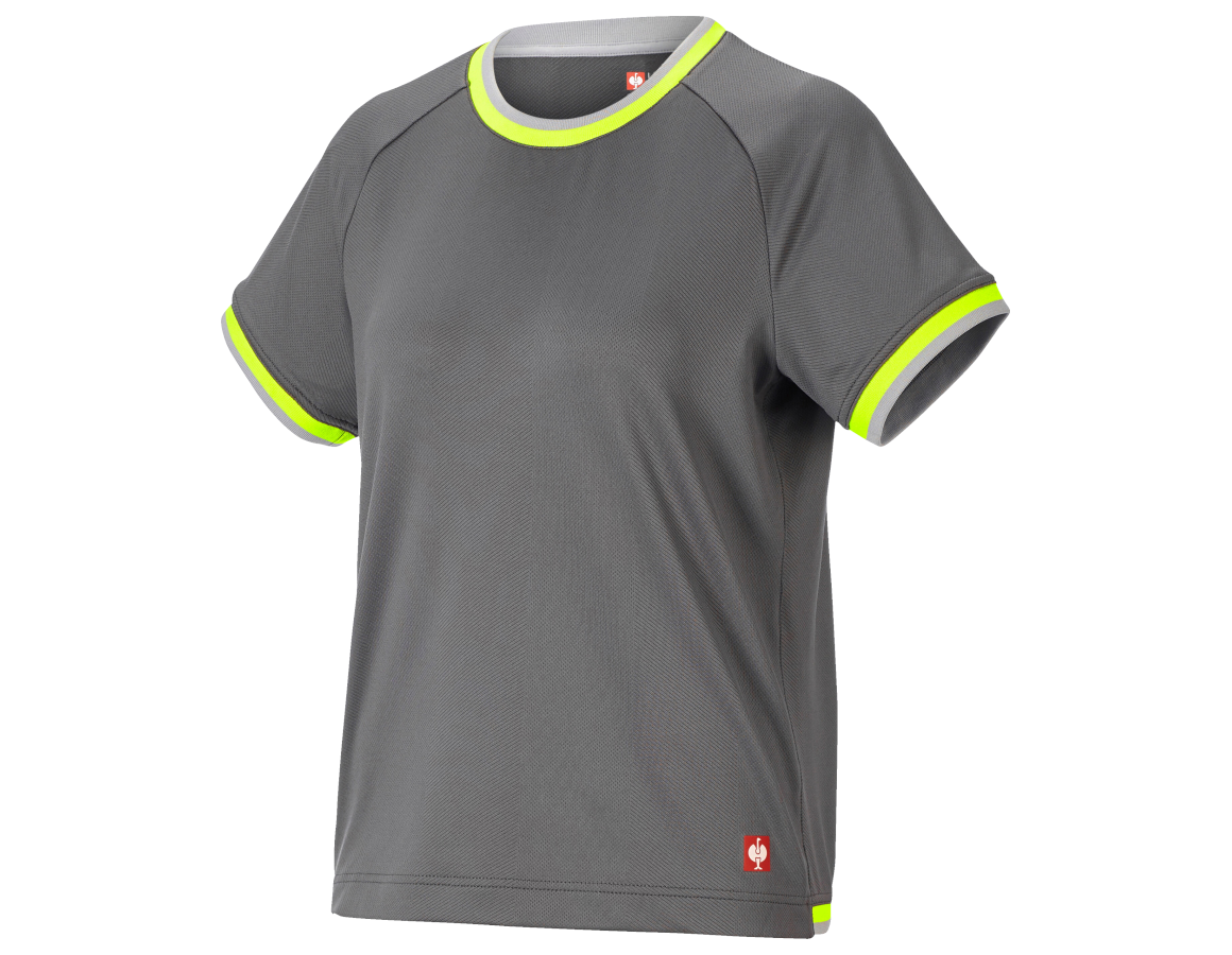Primary image Functional t-shirt e.s.ambition, ladies' anthracite/high-vis yellow