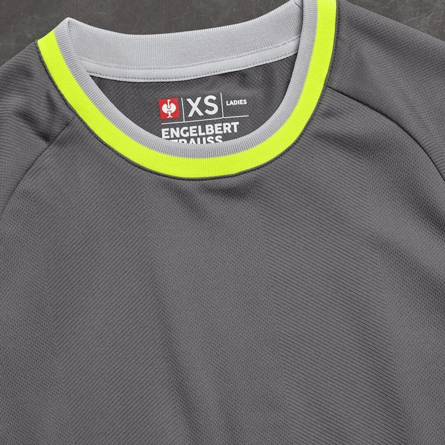 Detailed image Functional t-shirt e.s.ambition, ladies' anthracite/high-vis yellow