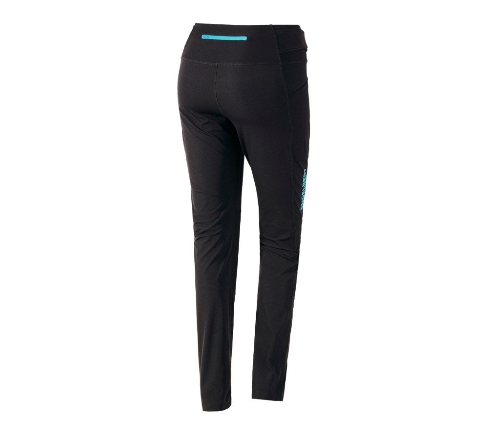 Secondary image Functional tights e.s.trail, ladies' black/lapisturquoise