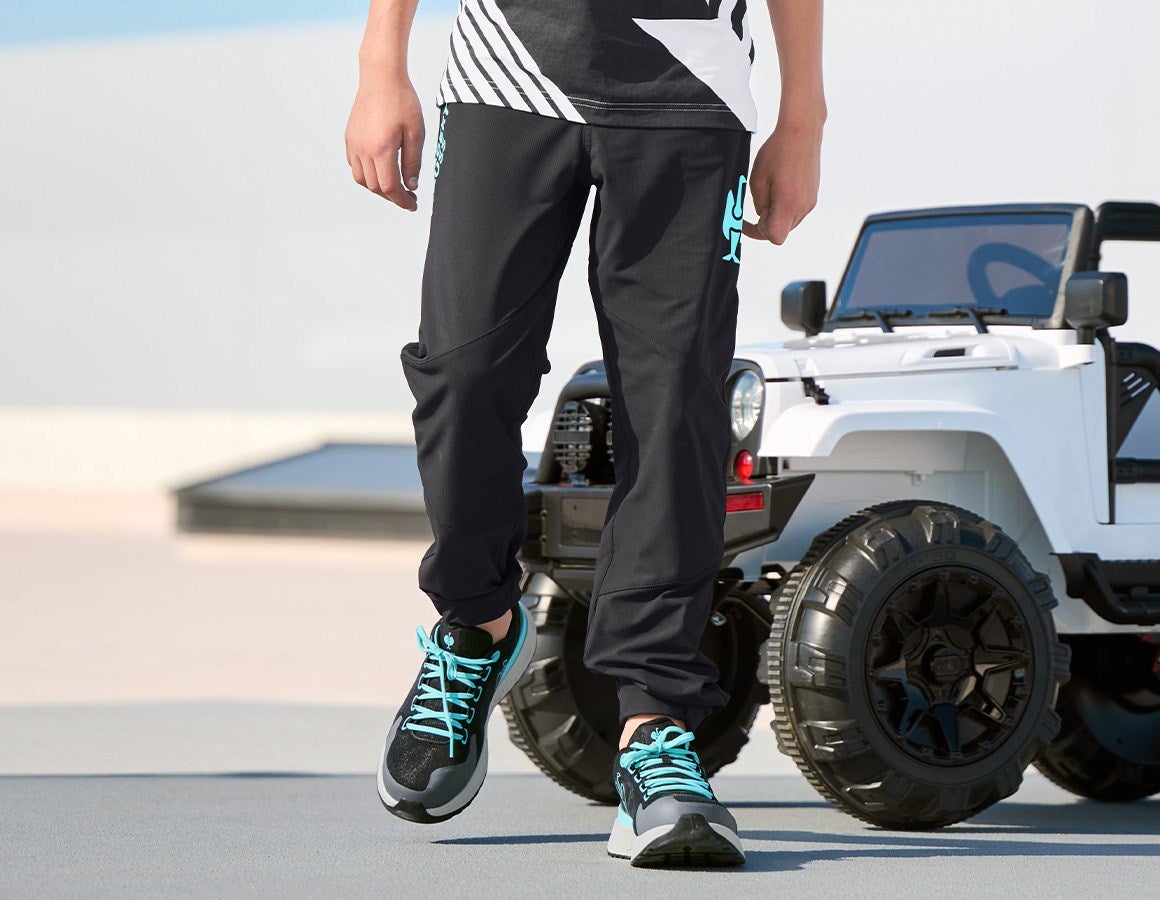 Main action image Functional trousers e.s.trail, children's black/lapisturquoise