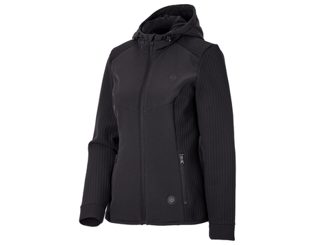 Primary image Heated hybrid hooded knitted jacket e.s.trail,lad. black