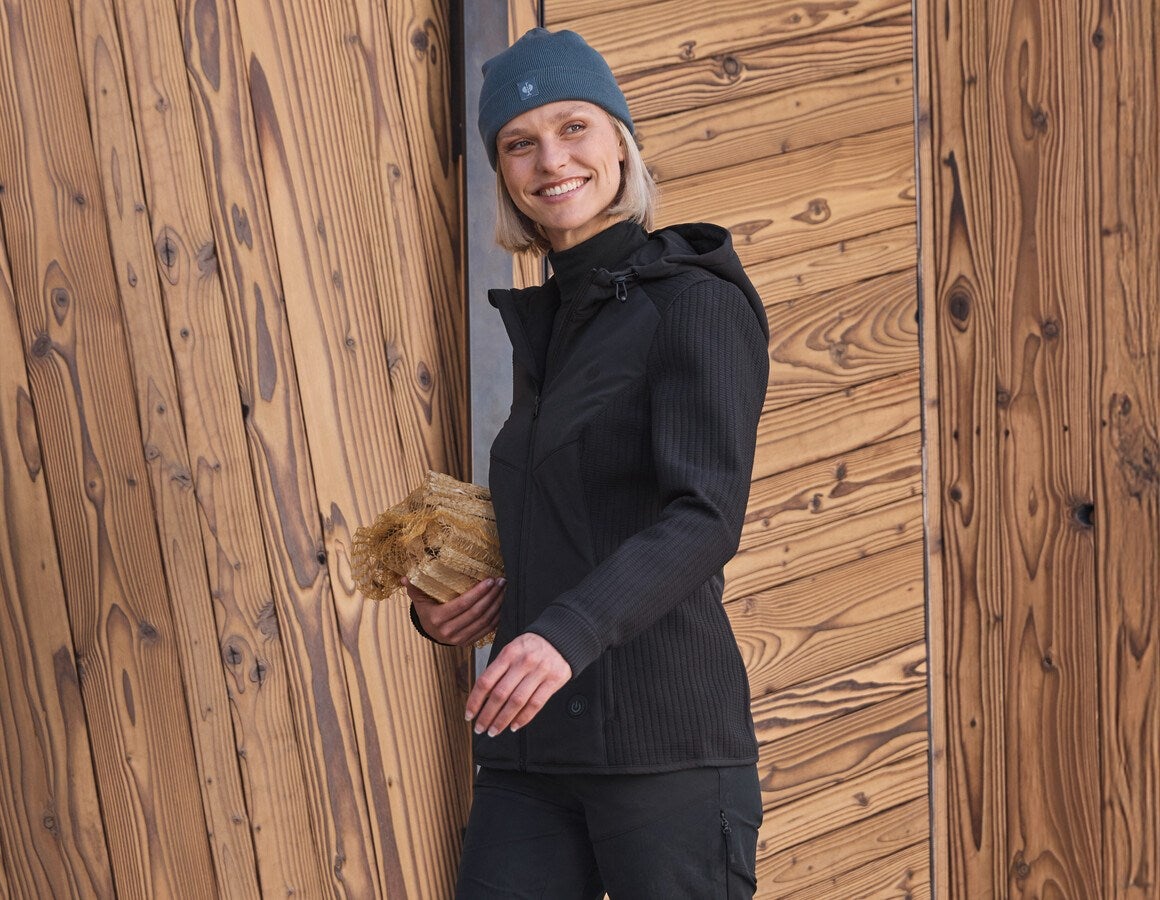 Additional image 2 Heated hybrid hooded knitted jacket e.s.trail,lad. black