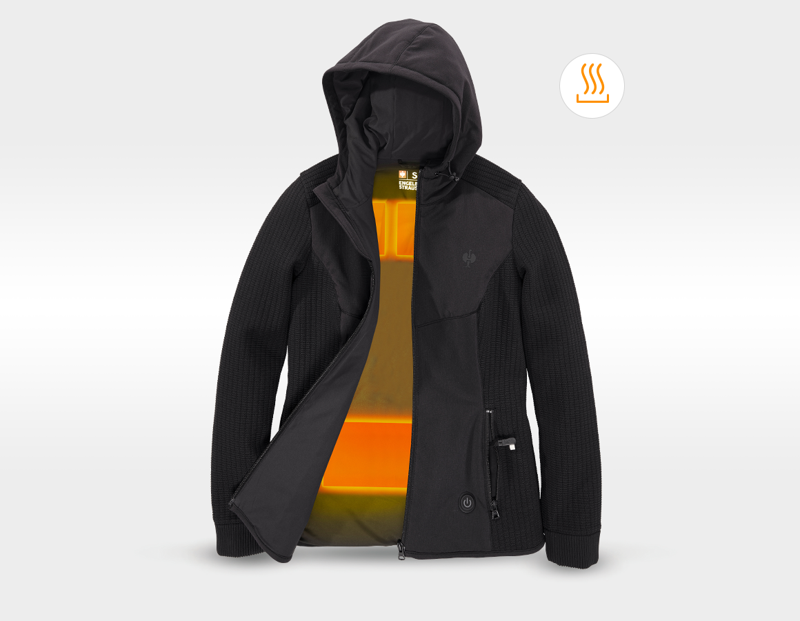 Additional image 1 Heated hybrid hooded knitted jacket e.s.trail,lad. black