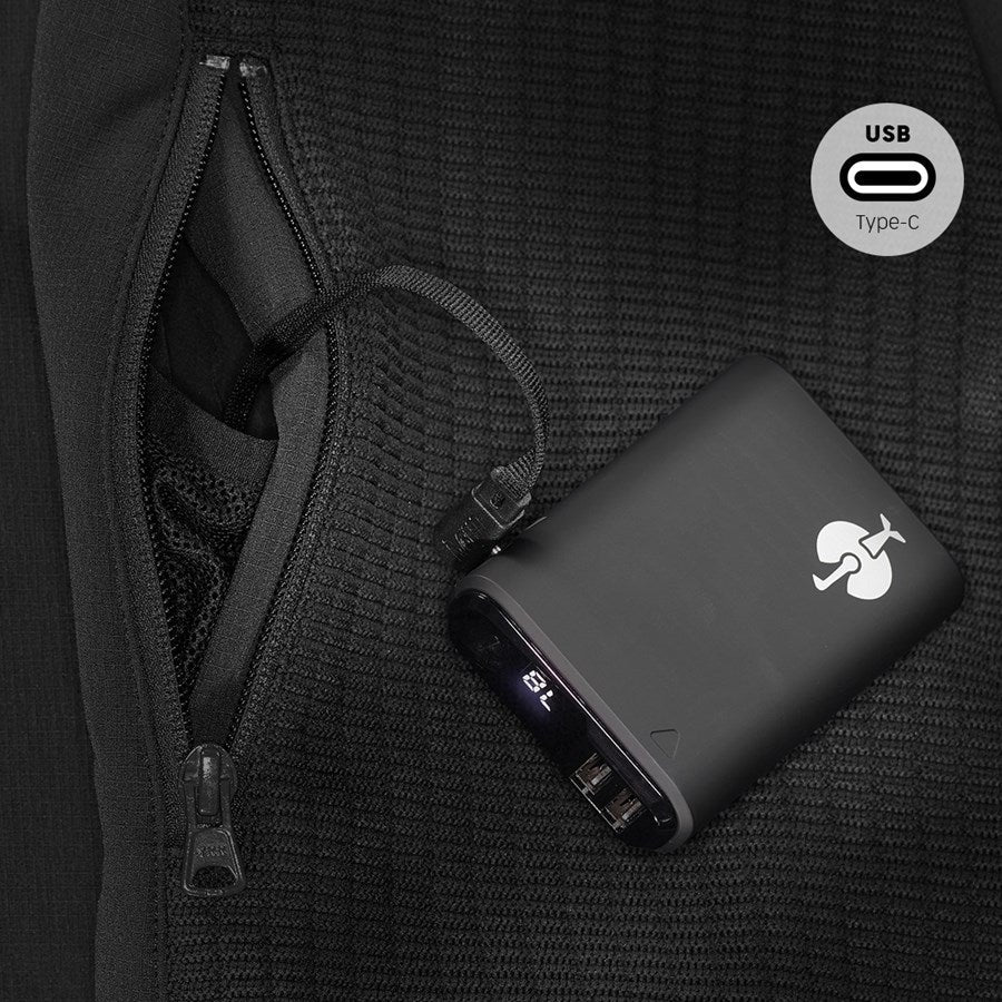 Detailed image Heated hybrid hooded knitted jacket e.s.trail,lad. black