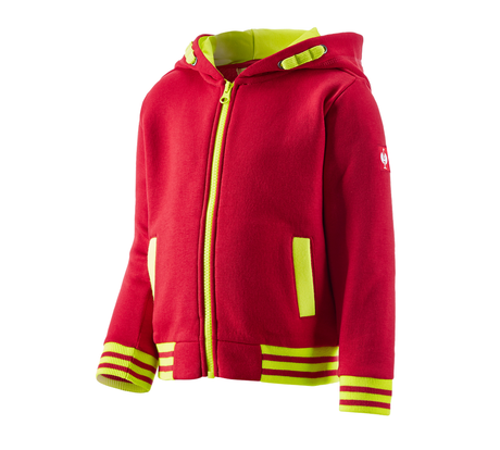Primary image Hoody sweatjacket e.s.motion 2020, children's fiery red/high-vis yellow