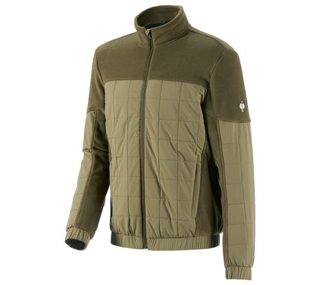 Primary image Hybrid fleece jacket e.s.concrete mudgreen/stipagreen