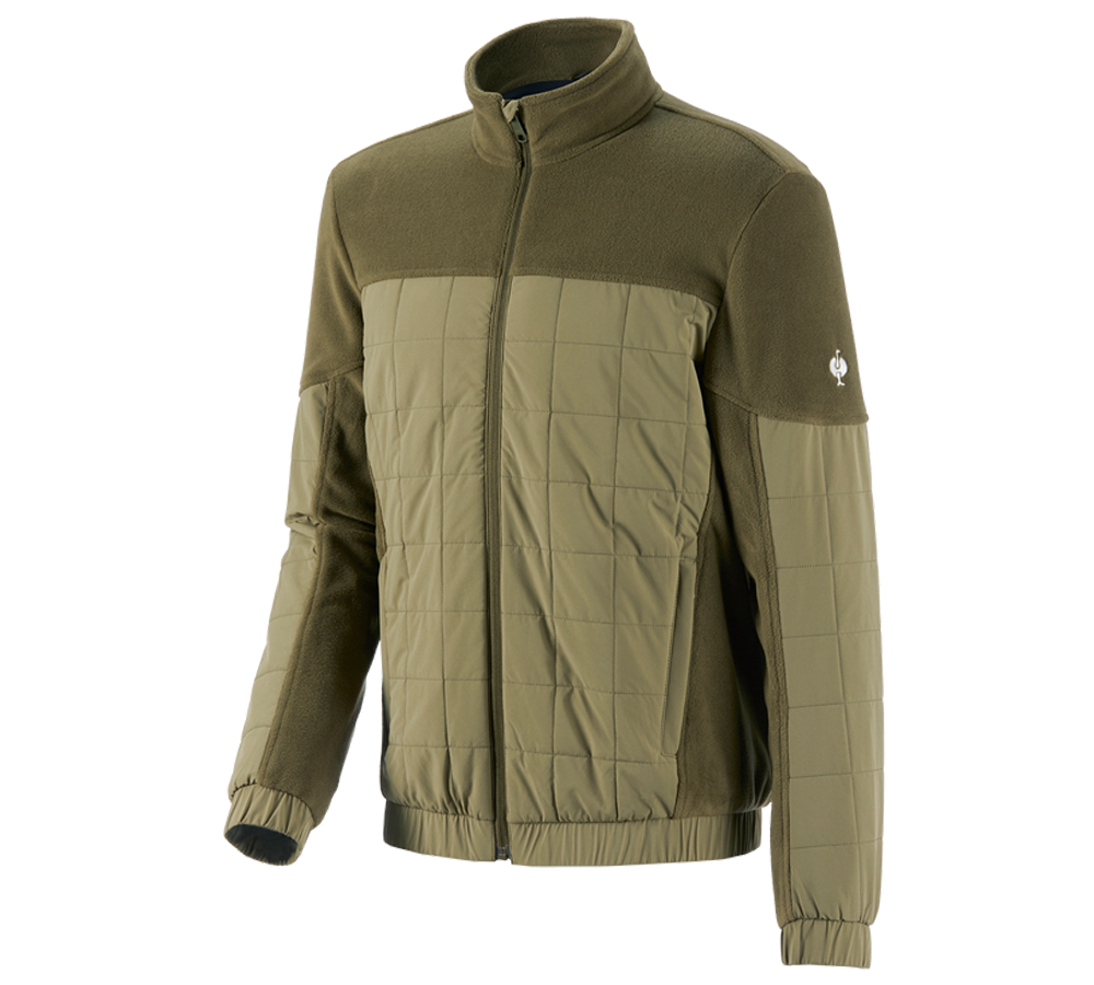 Primary image Hybrid fleece jacket e.s.concrete mudgreen/stipagreen