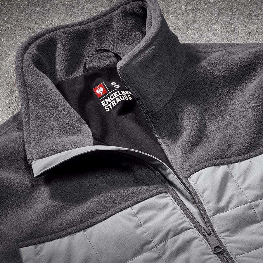 Detailed image Hybrid fleece jacket e.s.concrete anthracite/pearlgrey