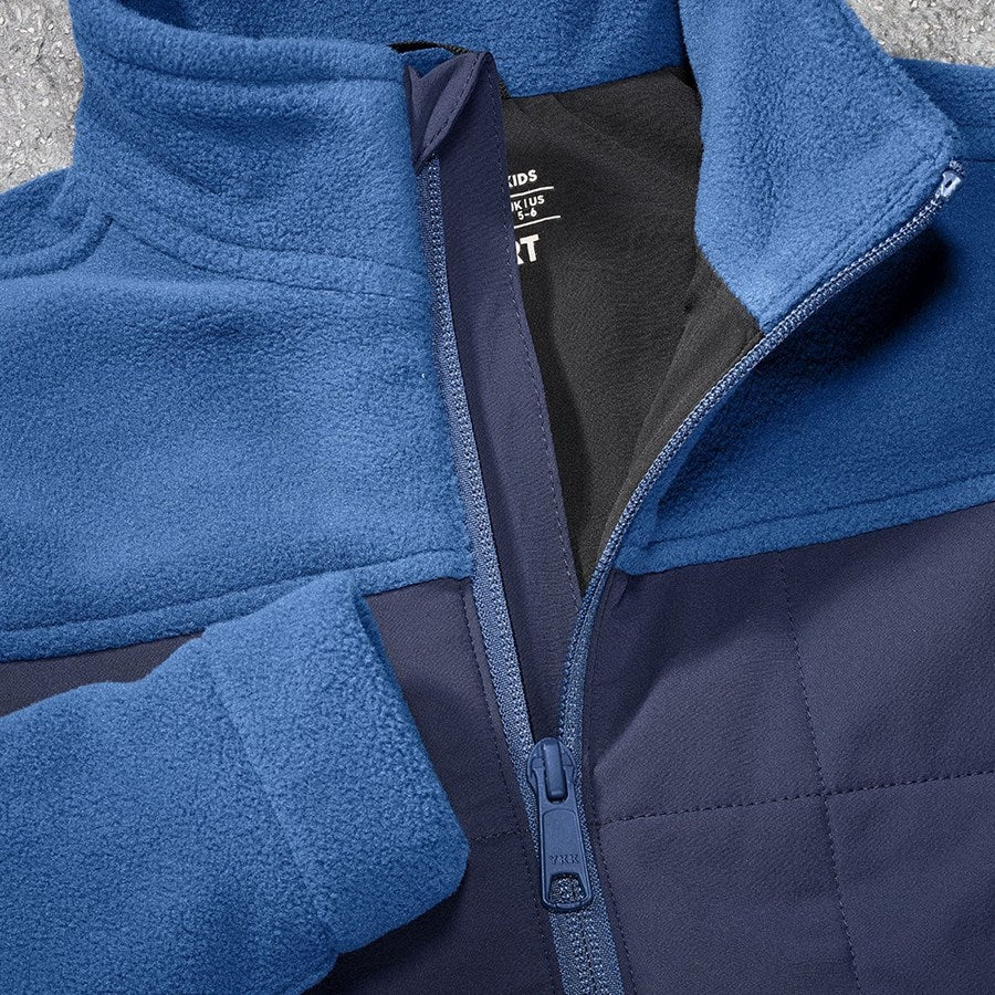 Detailed image Hybrid fleece jacket e.s.concrete, children's alkaliblue/deepblue