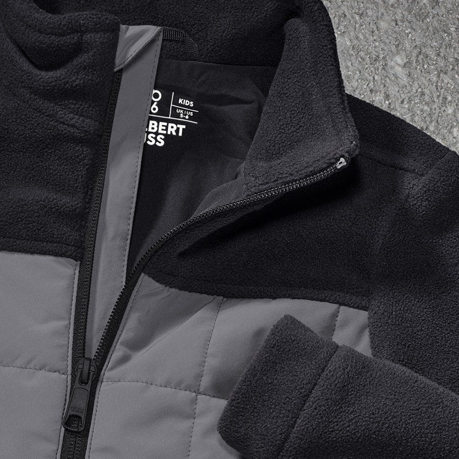 Detailed image Hybrid fleece jacket e.s.concrete, children's black/basaltgrey